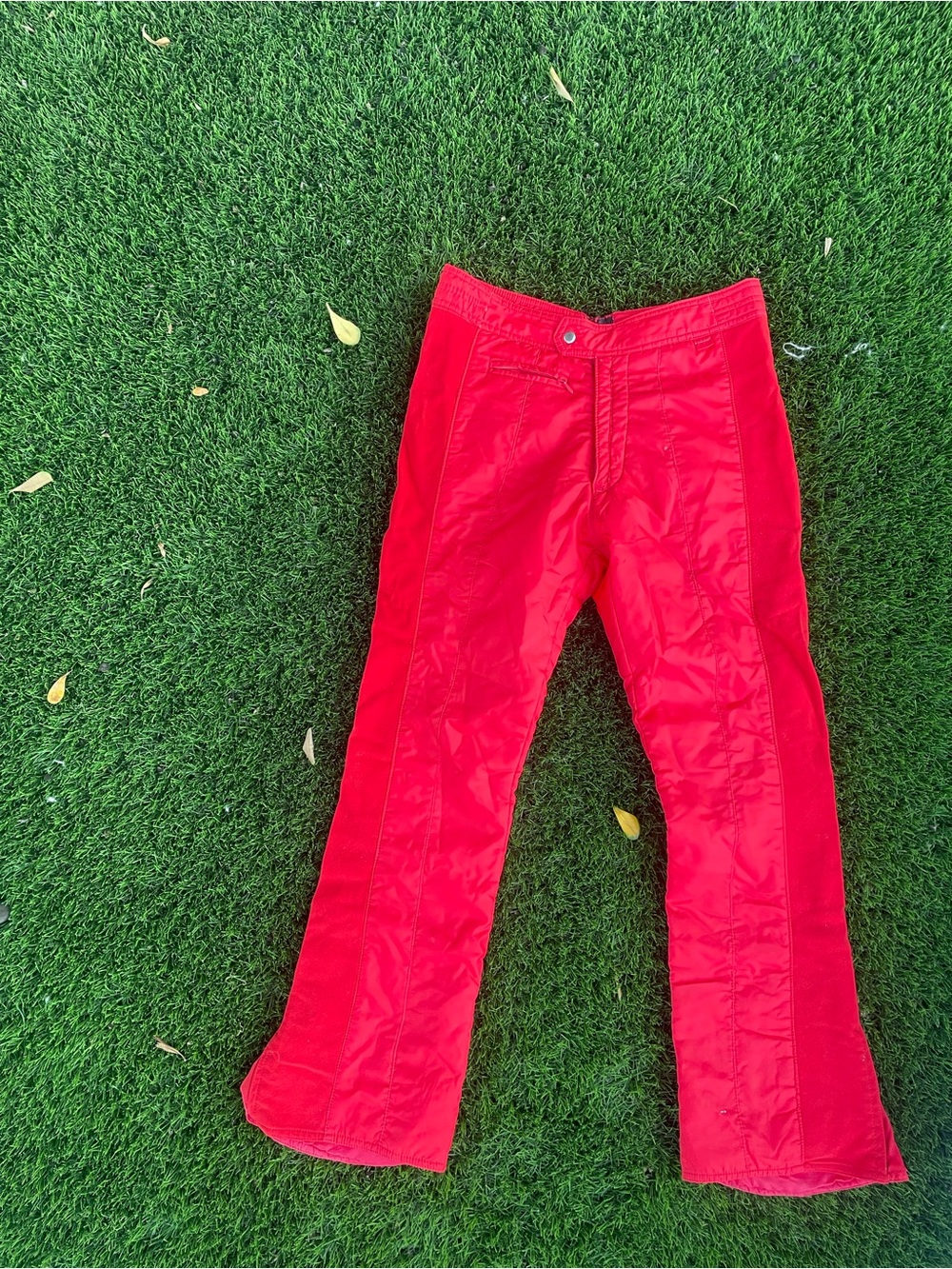 Vintage Bright Red Quilted Ski Pants